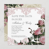 Ankündigung Datum freihalten - Trellis Rose Vintag (Vorne/Hinten)