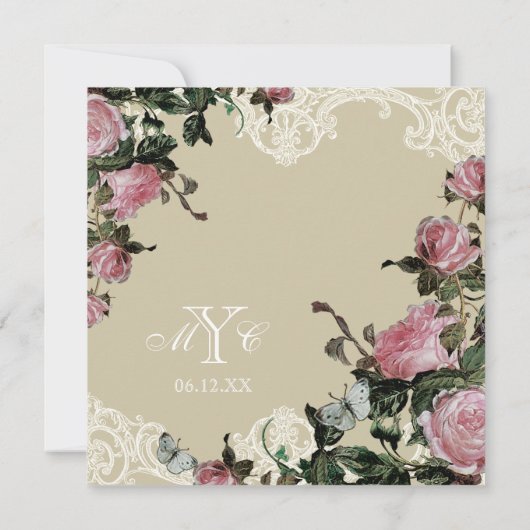 Ankündigung Datum freihalten - Trellis Rose Vintag (Rückseite)