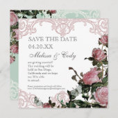 Ankündigung Datum freihalten - Trellis Rose Vintag (Vorne/Hinten)