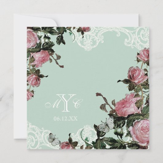 Ankündigung Datum freihalten - Trellis Rose Vintag (Rückseite)