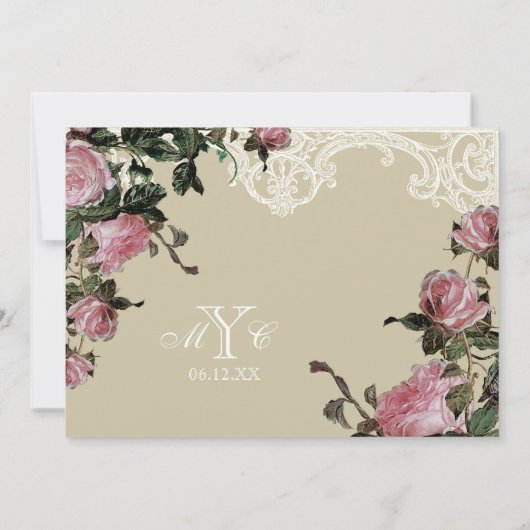 Ankündigung Datum freihalten - Trellis Rose Vintag (Rückseite)