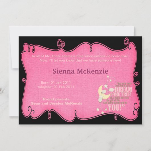 Ankündigung der Adoption (Vorderseite)