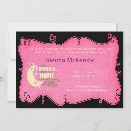 Ankündigung der Adoption (Vorderseite)