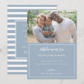 Ankündigung der Adoption Blau und Weiß Streifen (Vorne/Hinten)