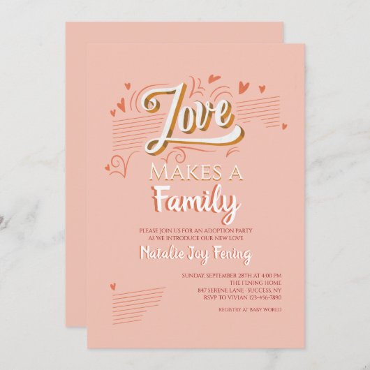 Ankündigung der Adoption der Liebe/Party (Vorne/Hinten)