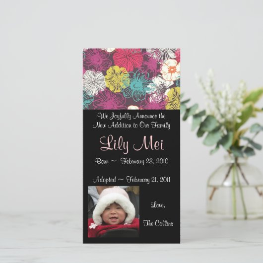 Ankündigung der Adoption-Fotokarte (Stehend Vorderseite)