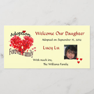 Ankündigung der Adoption für das Foto für immer