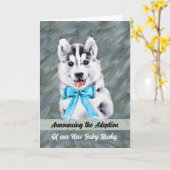 Ankündigung der Adoption von Baby Husky Dog (Gelbe Blume)