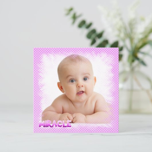 Ankündigung der Adoption von Mädchen (Stehend Vorderseite)