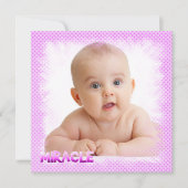 Ankündigung der Adoption von Mädchen (Vorderseite)