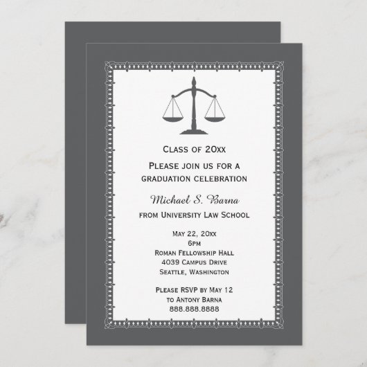 Ankündigung der Anwaltskanzlei (Vorne/Hinten)