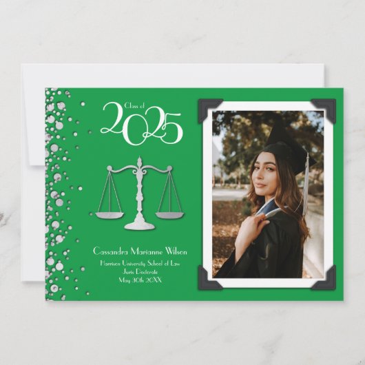 Ankündigung der Anwaltskanzlei "Grüner Abschluss" (Vorderseite)