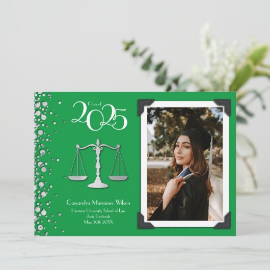 Ankündigung der Anwaltskanzlei "Grüner Abschluss" (Stehend Vorderseite)