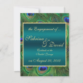 Ankündigung der aquamarinen Pfauenpflege-Verlobung (Rückseite)