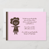 Ankündigung der äthiopischen Girl-Adoption (Rückseite)