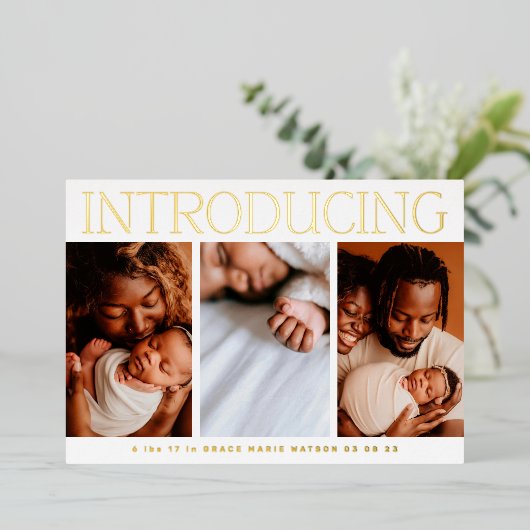 Ankündigung der Baby-Geburt-Collage mit minimalem (Stehend vorne)