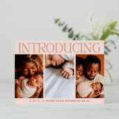 Ankündigung der Baby-Geburt-Collage mit minimalem (Stehend vorne)