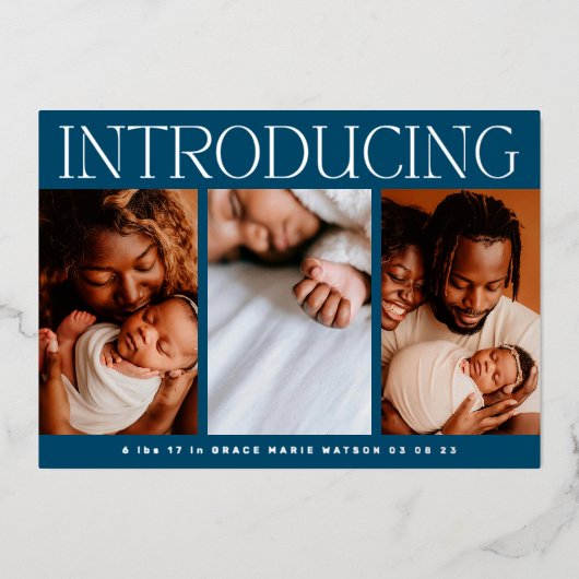 Ankündigung der Baby-Geburt-Collage mit minimalem  (Vorderseite)