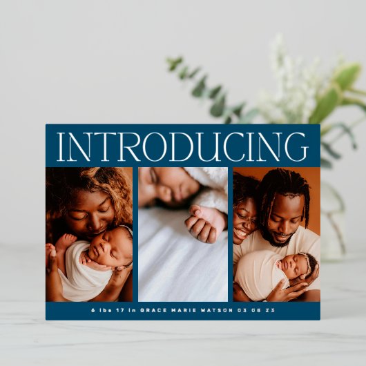 Ankündigung der Baby-Geburt-Collage mit minimalem (Stehend vorne)