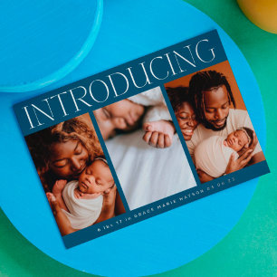 Ankündigung der Baby-Geburt-Collage mit minimalem 