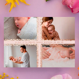 Ankündigung der Baby-Geburt-Collage mit minimalem 