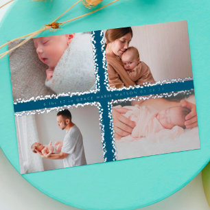 Ankündigung der Baby-Geburt-Collage mit minimalem 