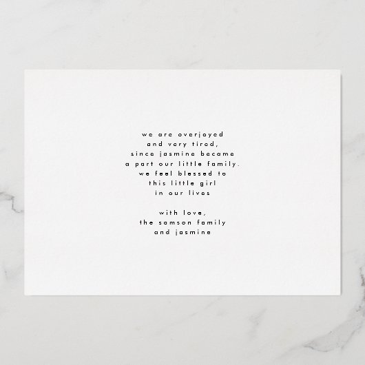 Ankündigung der Baby-Geburt-Collage mit minimalem (Rückseite)