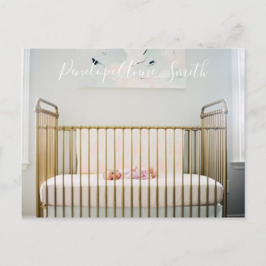 Ankündigung der Babypostkarte des Fotos Postkarte (Vorderseite)