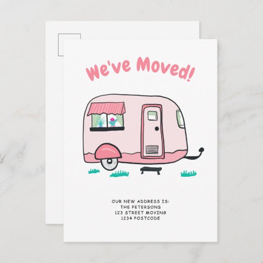 Ankündigung der Bewegung von niedlichen Wohnwagen (Vorne/Hinten)