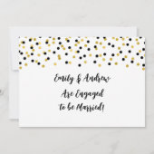 Ankündigung der Black Gold Confetti Verlobung (Rückseite)