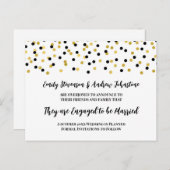 Ankündigung der Black Gold Confetti Verlobung (Vorne/Hinten)