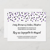 Ankündigung der Black Lila Confetti Verlobung (Vorne/Hinten)