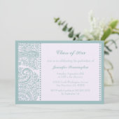 Ankündigung der Blue aquamarin Pisley Graduierungs (Stehend Vorderseite)