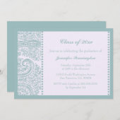 Ankündigung der Blue aquamarin Pisley Graduierungs (Vorne/Hinten)