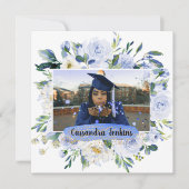 Ankündigung der Blue Floral Rose Graduation Party (Vorderseite)