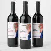 Ankündigung der Blumenpraxis Neue Großeltern Schwa Weinetikett (Flaschen)