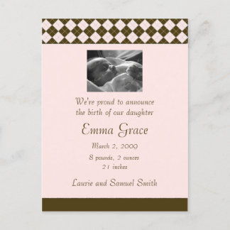 Ankündigung der braunen und rosa Raute (individuel