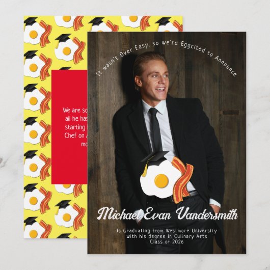 Ankündigung der Brunch Graduation Party (Vorne/Hinten)