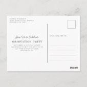 Ankündigung der Chic Monogram Foto Graduation Part Postkarte (Rückseite)