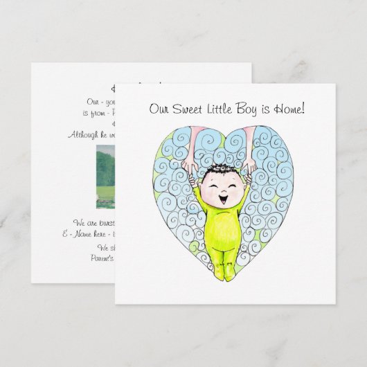 Ankündigung der chinesischen Adoption (Vorne/Hinten)