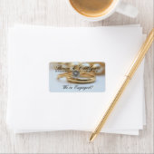 Ankündigung der Diamantring-Verlobung Adressaufkleber (Insitu)