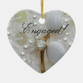 Ankündigung der Diamantring-Verlobung Keramik Ornament (Vorne)