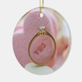 Ankündigung der Diamantring-Verlobung Keramikornament (Links)