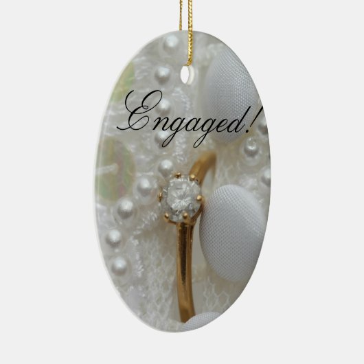 Ankündigung der Diamantring-Verlobung Keramikornament (Rechts)