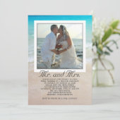 Ankündigung der Ehe des Fotos am Strand (Stehend Vorderseite)