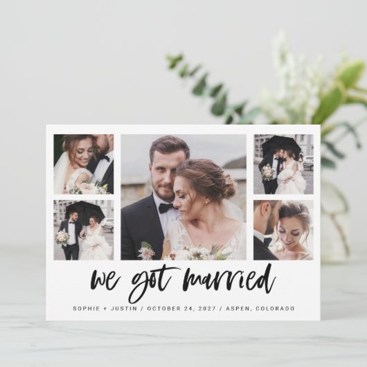 Ankündigung der Eheschließung mit lässigem Foto (Stehend Vorderseite)