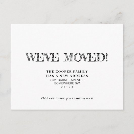 Ankündigung der einfachen Bewegung Postkarte (Vorderseite)