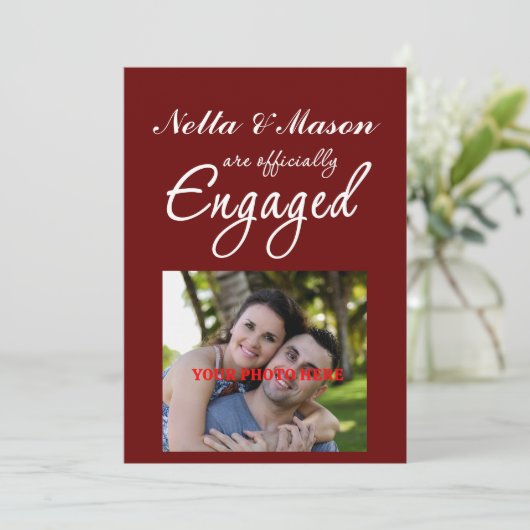 Ankündigung der einfachen Verlobung Foto (Stehend Vorderseite)