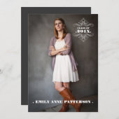 Ankündigung der Elegant Swirl Foto Graduation Part (Vorne/Hinten)