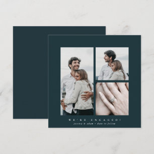 Ankündigung der eleganten Square Multi-Foto-Verlob